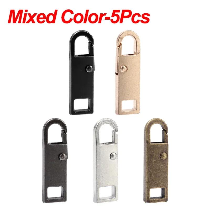 5/1Pcs Metal Zipper Pull Replacement Instant Repair Zipper Head Puller for Clothes Purse DIY Sewing Detachable Zipper Slider Tap