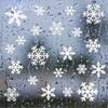 Snowflake Window Clings - Electrostatic White Snowflakes For Christmas & Winter Door Decorations Snowflake Ribbon Wired