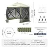 VEVOR Pop Up Gazebo Tent, Pop-Up Screen Tent 6 Sided Canopy Sun Shelter with 6 Removable Privacy Wind Cloths & Mesh Windows