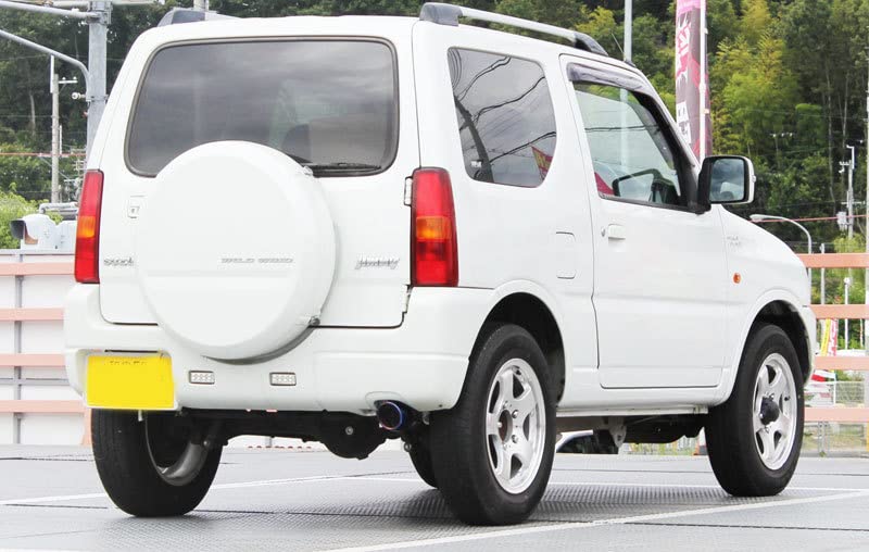 Jimny Bluefin Muffler for Suzuki JB23W Single Exhaust Type Stainless Compatible with Factory Car Custom (Models 1-10), 02, Steel, Blue, Bumpers,