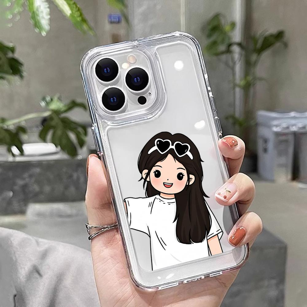 Couples Holding Hands Shockproof Transparent Case For iPhone 16 Pro Max 17 15 14 Pro 13 12 11 Pro Max  7 8 Plus Silicone Fundas