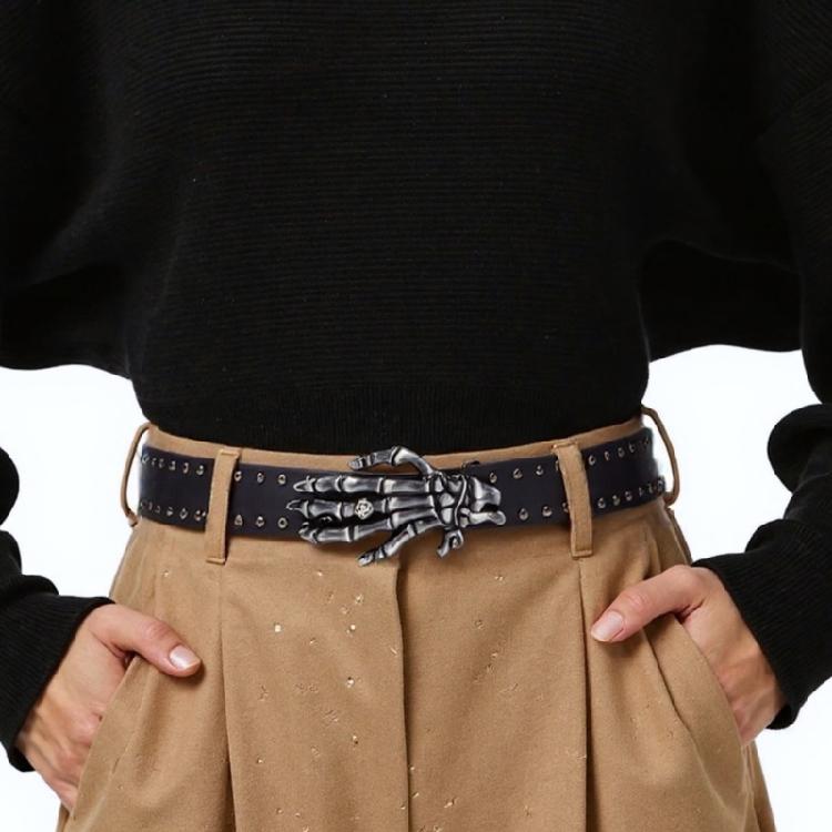 Subcultures Devil Claw Buckle Belt for Women Men Punk PU Belt 2000s Waiststrap for Daily Use Western Rock Styles Waistband