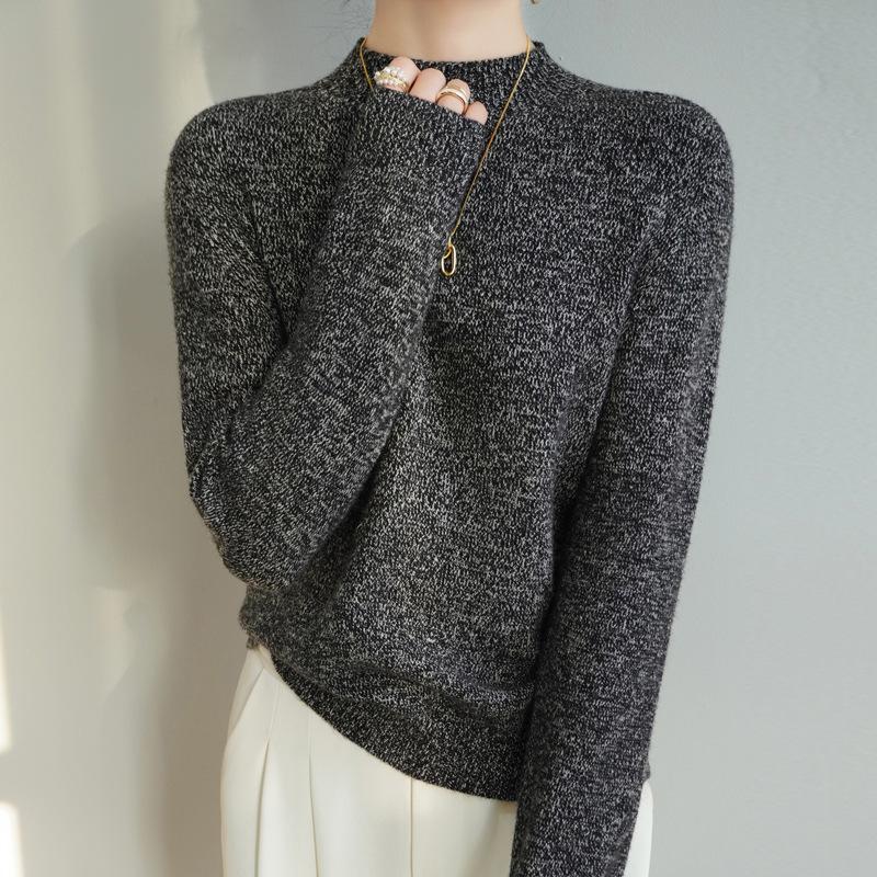 The New Long-sleeved Sweater Top with A Semi-high Neck and A Base Layer Makes You Look Slimmer and More Fashionable In Spring and Autumn