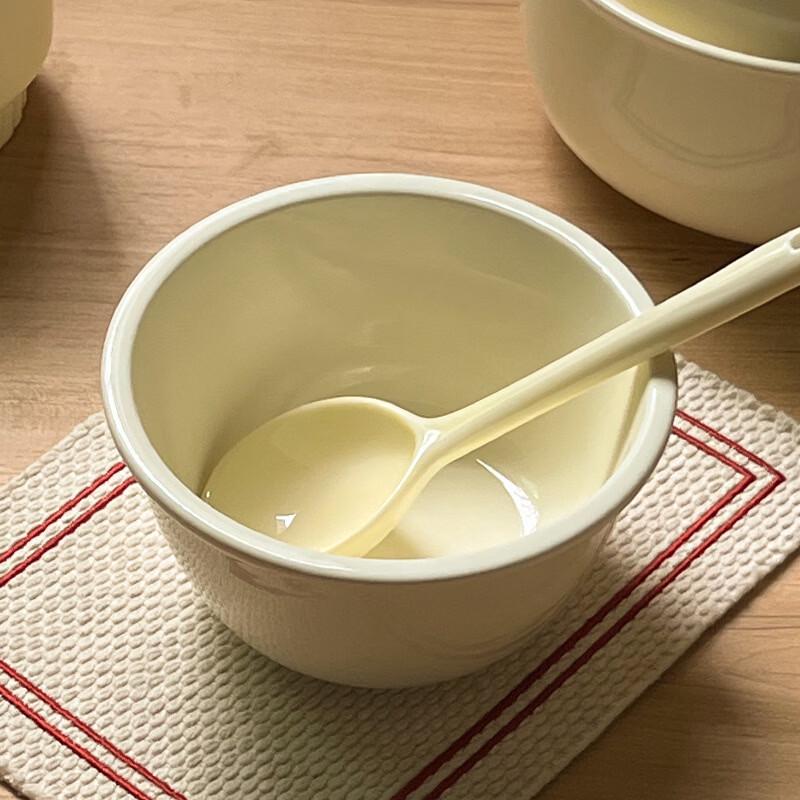 ZISIZ Irregular Ceramic Double-Handle Bowl & Spoon Set