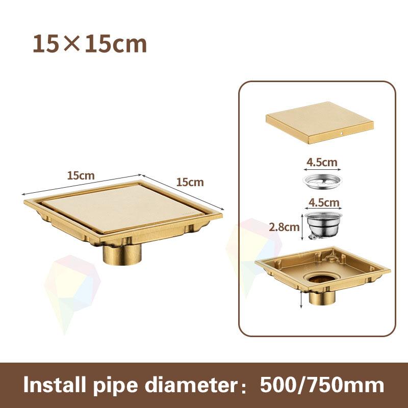 Hidden Square Floor Waste Drain Anti-Odor Floor Drain Bathroom Grates Shower Drain 304 Stainless Steel Flow Drainer Plug Cover