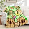 1pc Capybara,Cartoon Characters,Playful Scene Digital Print Flannel Blanket - Contemporary Style, Suitable for All Seasons, Perfect for Home