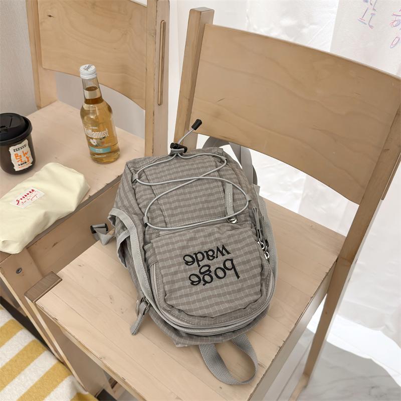 Plaid Women's Backpack Large Capacity Student Schoolbag