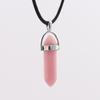 Crystal Hexagonal Column Pendant Popular Hexagonal Prism Bullet Luminous Stone Necklace N759