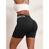 Hip Lifting Yoga Shorts, Exercise And Fitness Letter, Wearing High Stretch Shorts For Women