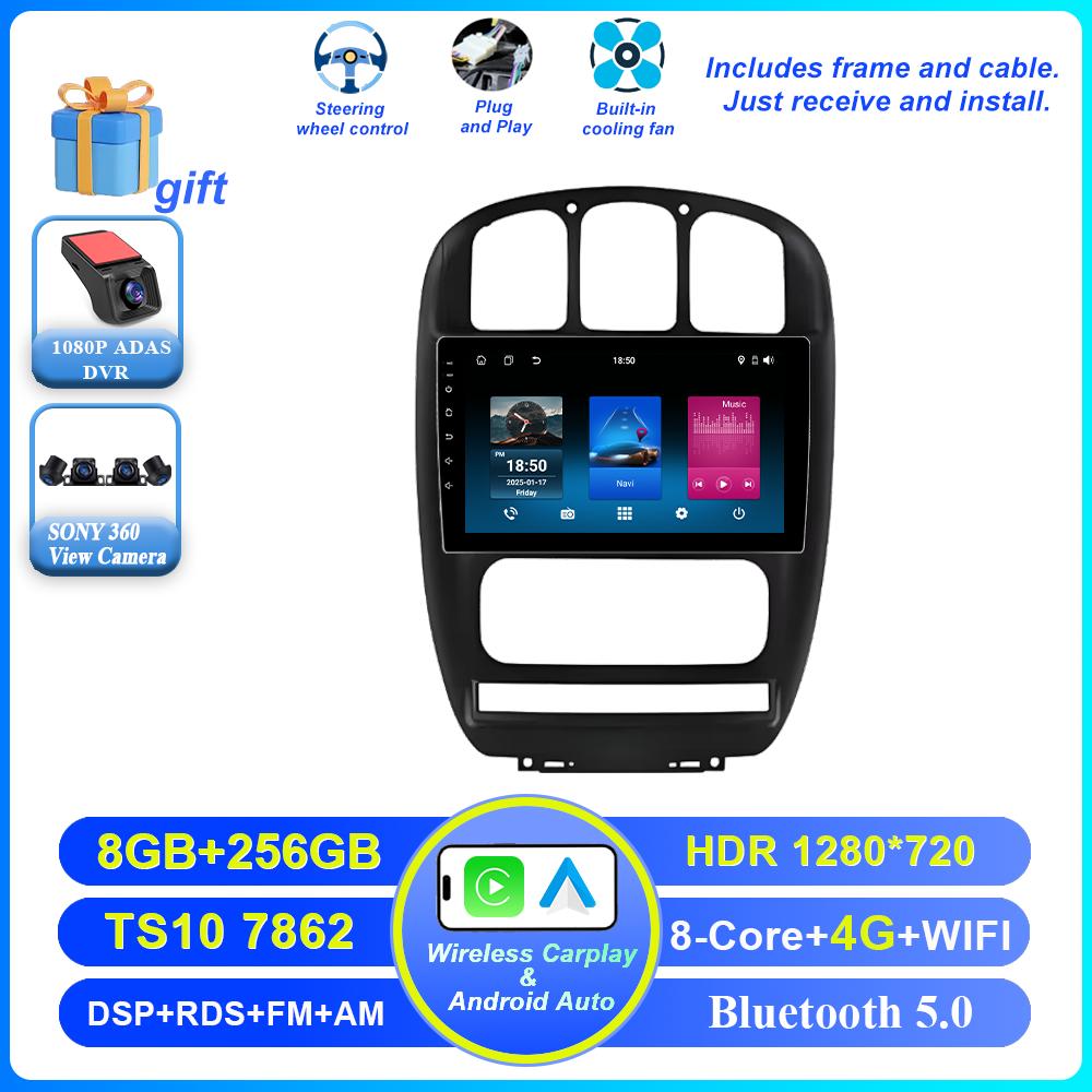 Android 16 For Dodge Caravan 4 For Chrysler Grand Voyager RS 2000 - 2012 Auto Wireless Carplay Car Radio Multimedia Video Tools