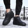 Herren Warme Fellfleece Gefütterte Rutschfeste Schlupf-Knöchel-Schneestiefel Wasserdichte Plüschgefütterte Winter Outdoor Freizeitstiefel