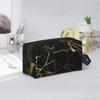 Black Gold Marble Waterproof Makeup Bag Large Capacity Travel Storage Bags Casual Cosmetic Bag Makeup Organizer for Women Men