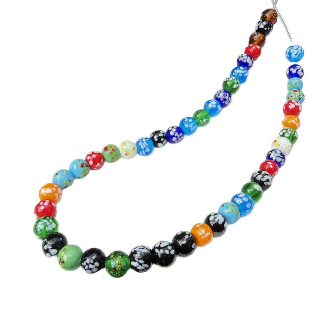 Colorful Thousand Flower Speckled Glass Beads for Handmade DIY Crafts