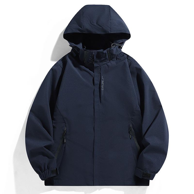 Hooded Jacket Men's Color Matching Autumn and Winter New Men's Fashion Casual Top Coat
