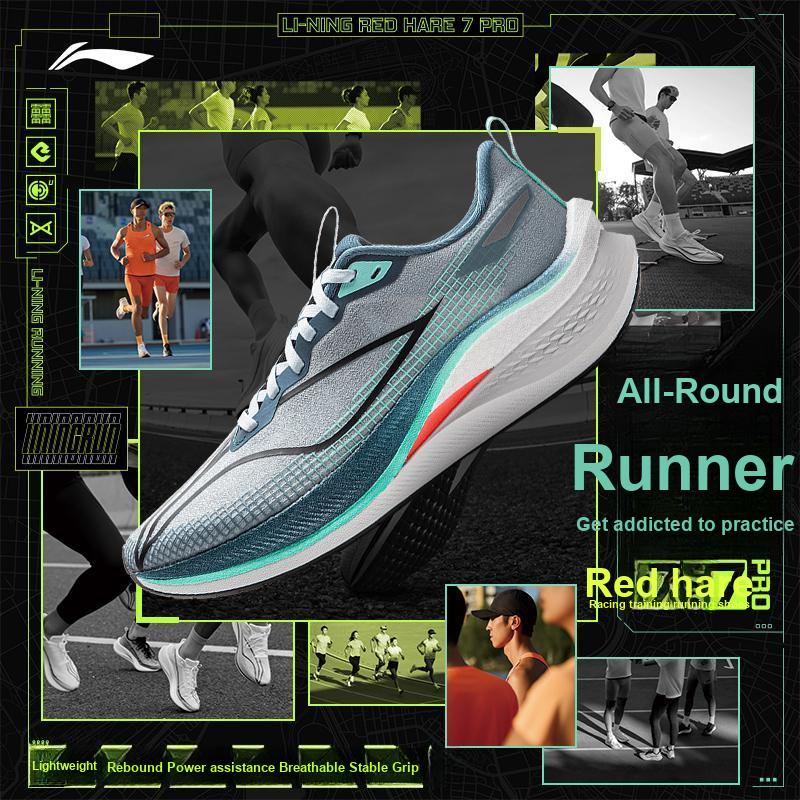 Li Ning Red Rabbit 7 Pro Hafif Nefes Alabilir Profesyonel Yarış Şok Emici Kaymaz Aşınmaya Dayanıklı Düşük Bilekli Koşu Ayakkabıları ARPU001-24