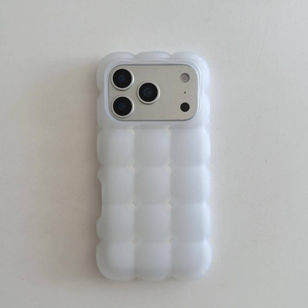 Custodia per Telefono Cover Case Colore Solido Lucido Opaco Placcata con Motivo a Griglia per Pane Stereoscopico Creativo per iPhone 17 16 15 14 13 12 Pro Max