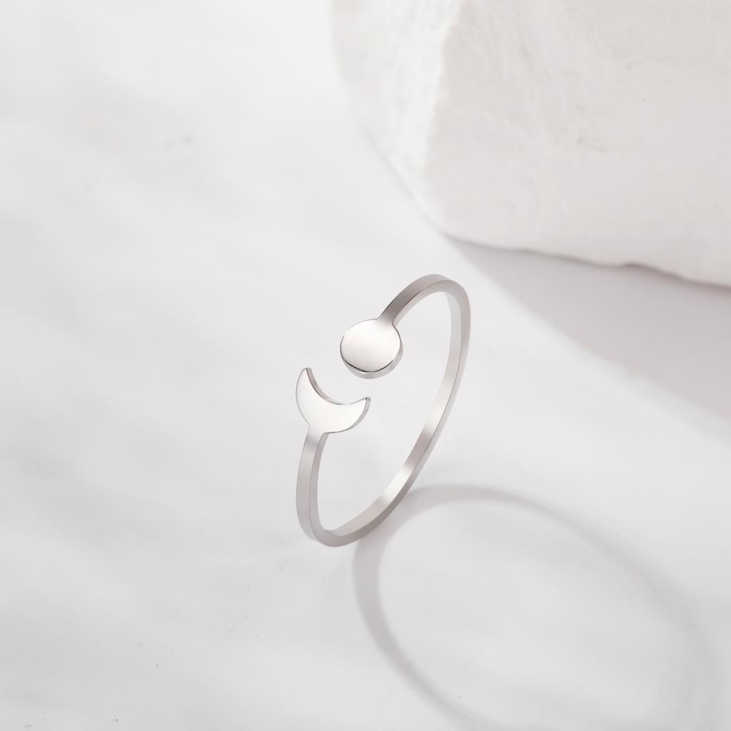 Cazador Crescent Moon Full Moon Rings for Women Stainless Steel Open Finger Rings 2025 Trend Jewelry Birthday Gift Wholesale