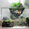 Aquarium Floating Rockery Simulation Realistic Stone Fish Tank Ornament Moss Rock Landscaping Decor Betta Cave Hideout Shelter