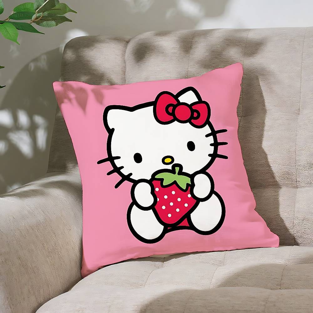H-Hello K-Kitty Pillow Case Cushion Cover Soft Cute Throw Pillow Case For Car Sofa Pillowcase Polyester With Zipper