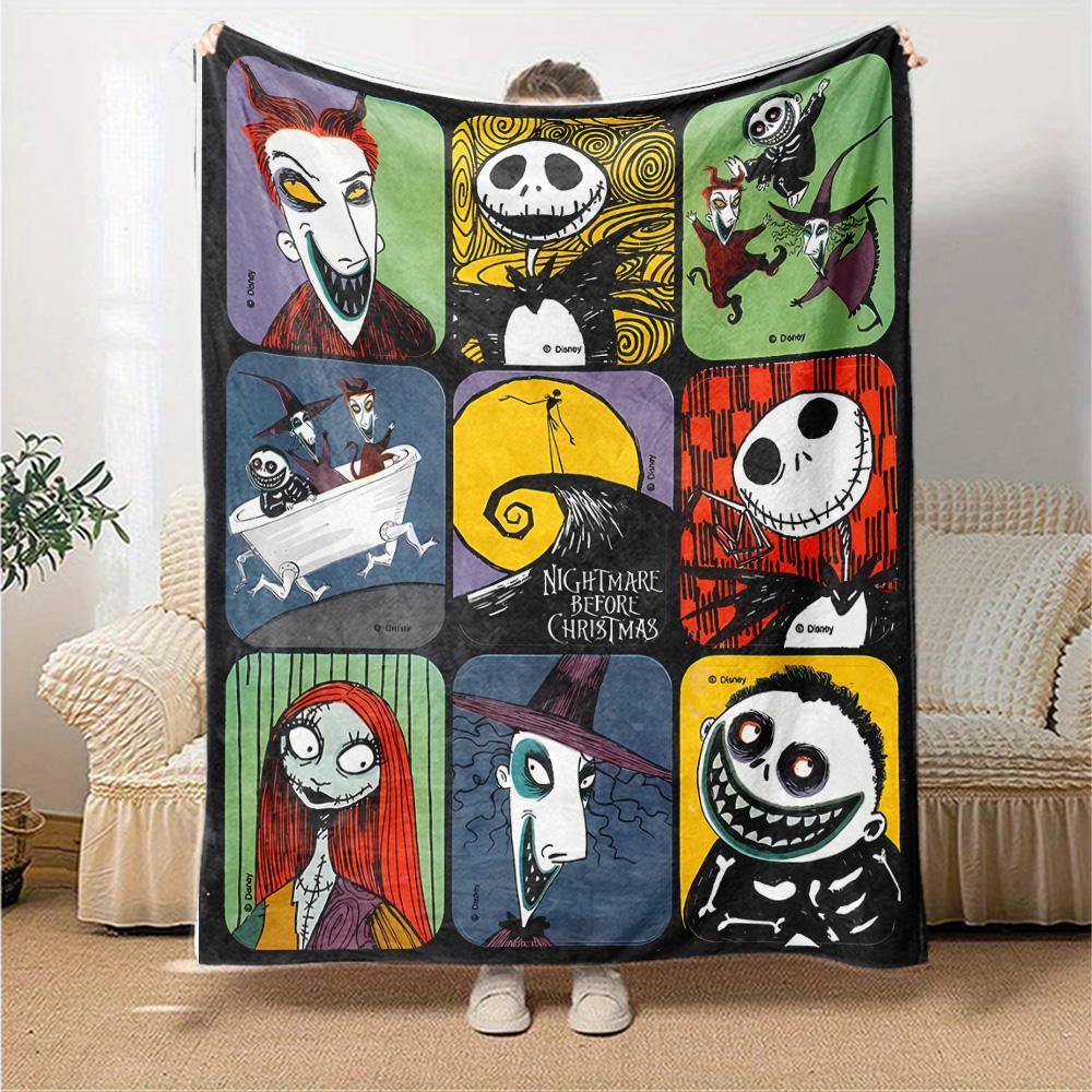 Jack Skellington Blanket Soft & Cozy Perfect for Livingroom Seaside Picnics All-Season Use Playful Design Birthday Christmas Gift Blanket