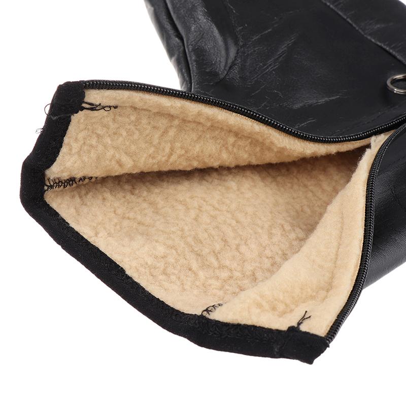 1 Paio di Calzini Caldi Unisex Invernali Caldi in Pelle con Velluto Plus Ispessiti Termici con Zip per Interni Morbidi Antiscivolo Calzini in Pelle
