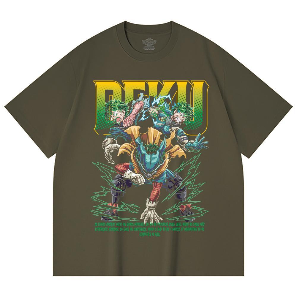 230 Gsm 100% Cotton My Hero Academia V15 Deku Print Unisex Heavy Cotton T Shirt