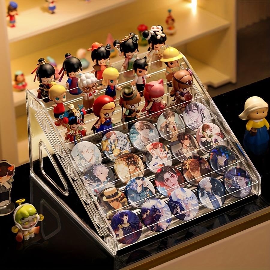1pc Stackable Clear Acrylic Display Stand for Collectibles - Perfect for Figurines, Pins, Badges, Miniatures, Cards & Stickers
