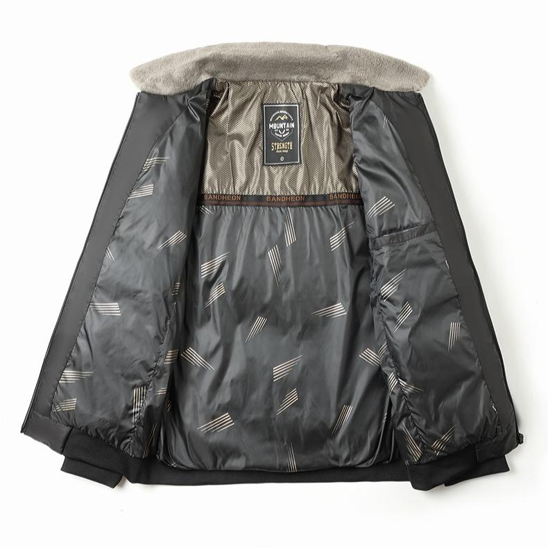 Men's Winter Warm Jackets With Faux Fur Collar Casual Lightweight Windproof Coat With Pockets Bomber Quilted Work Jacket for Men Thick Thermal Jacket