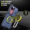 KEYSION 360° Rotating Ring Stand Phone Case for VIVO V50 5G Slide Camera Protection Magnetic Shockproof Back Cover for VIVO V50