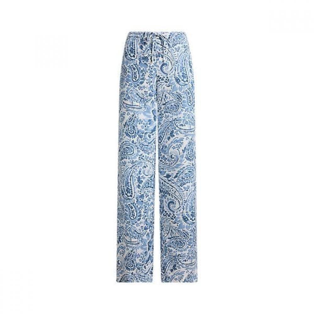Lauren Ralph Lauren Paisley Linen Wide Leg Pants Wmlrpntsbv20340100 XS