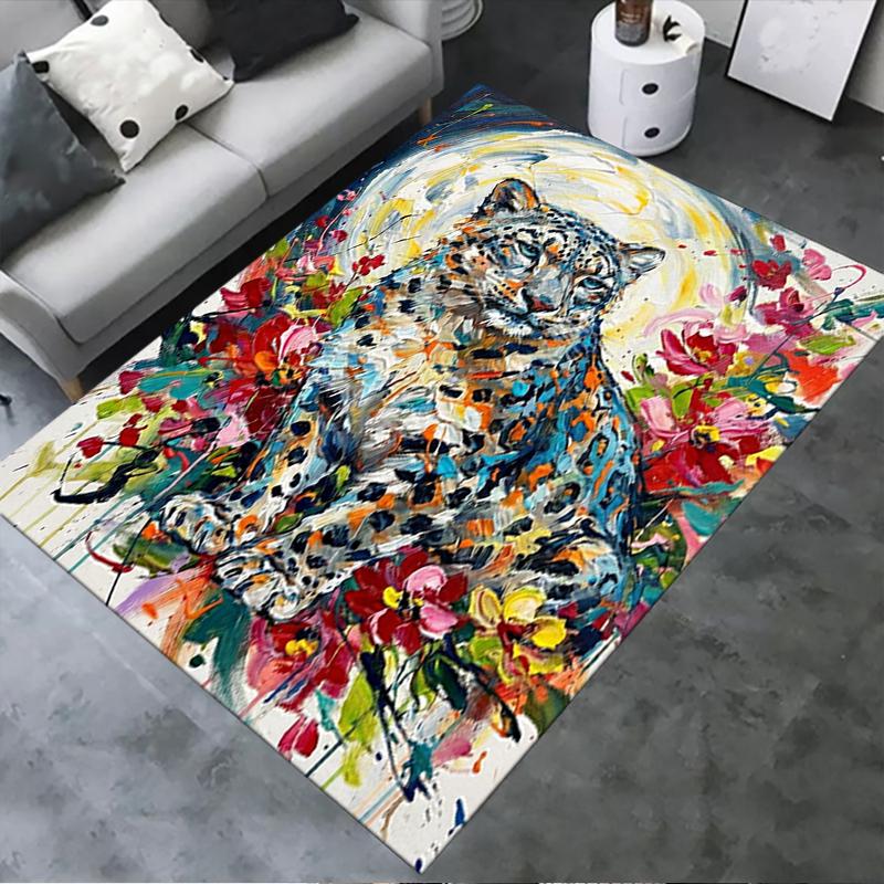 2025 New Snow Leopard Animal Carpet Rug for Living Room Bedroom Home Sofa Decoration,Kids play Non-slip Floor Mat114