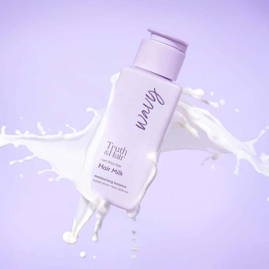 TRUTH & HAIR Wavy Hair Milk mit Hitzeschutz (100 ml) | Frizz-Freies Leave-In Milchbad | Gleicht Feuchtigkeit aus & Definiert Wellen | Weich, Anfassbar, Leicht