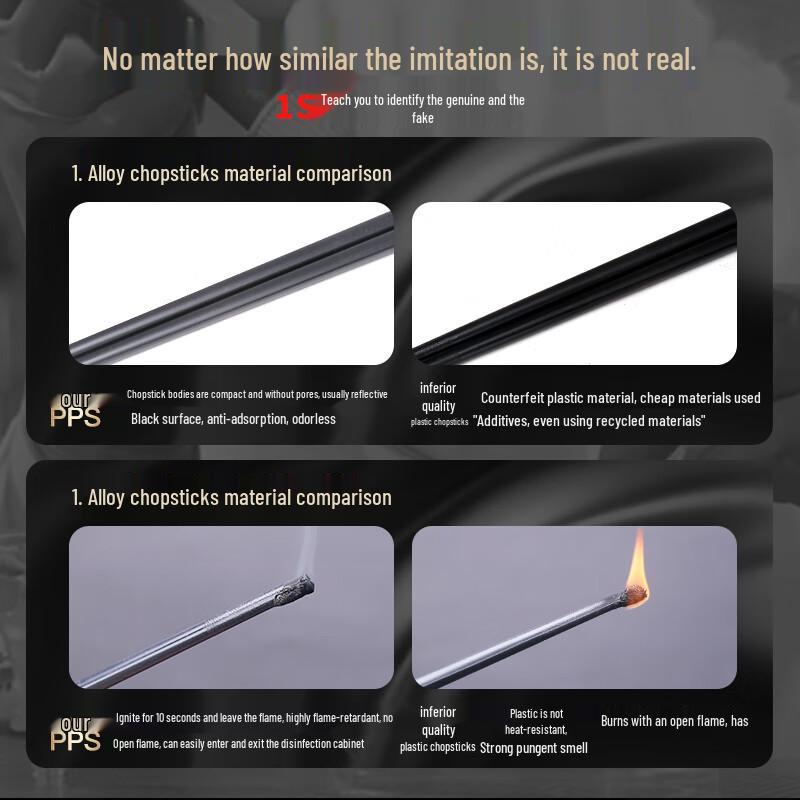 Jinfu Antibacterial Alloy Chopsticks Set