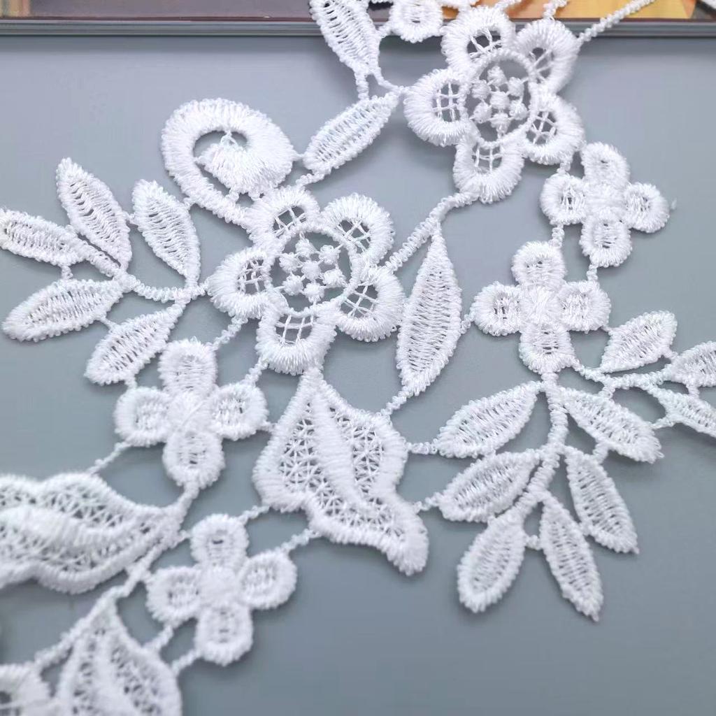 White Hollow Fashion Flower Water-Soluble Embroidery Pair Of Flowers, Wedding Dress, Children'S Clothing, Toys, Accessories, Lace
