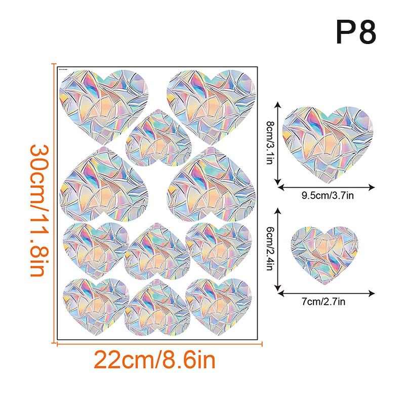 

1 комплект радужных призменных электростатических стеклянных наклеек, статические наклейки из ПВХ в виде бабочек