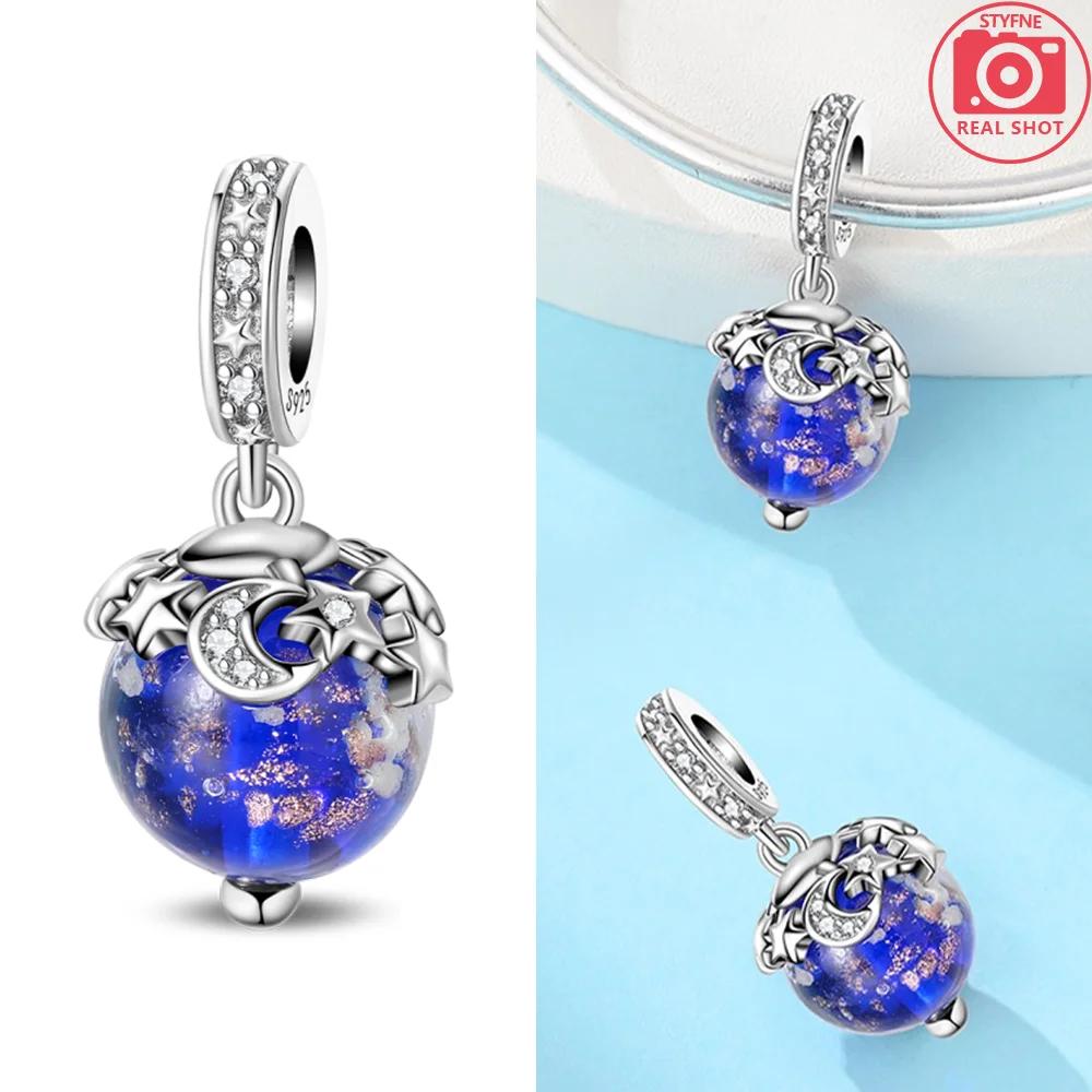 Luminous Blue Wish Bottle Star Purple Heart Copper Original Charms Beads Fit Bracelet Women Jewelry Making Diy Gift