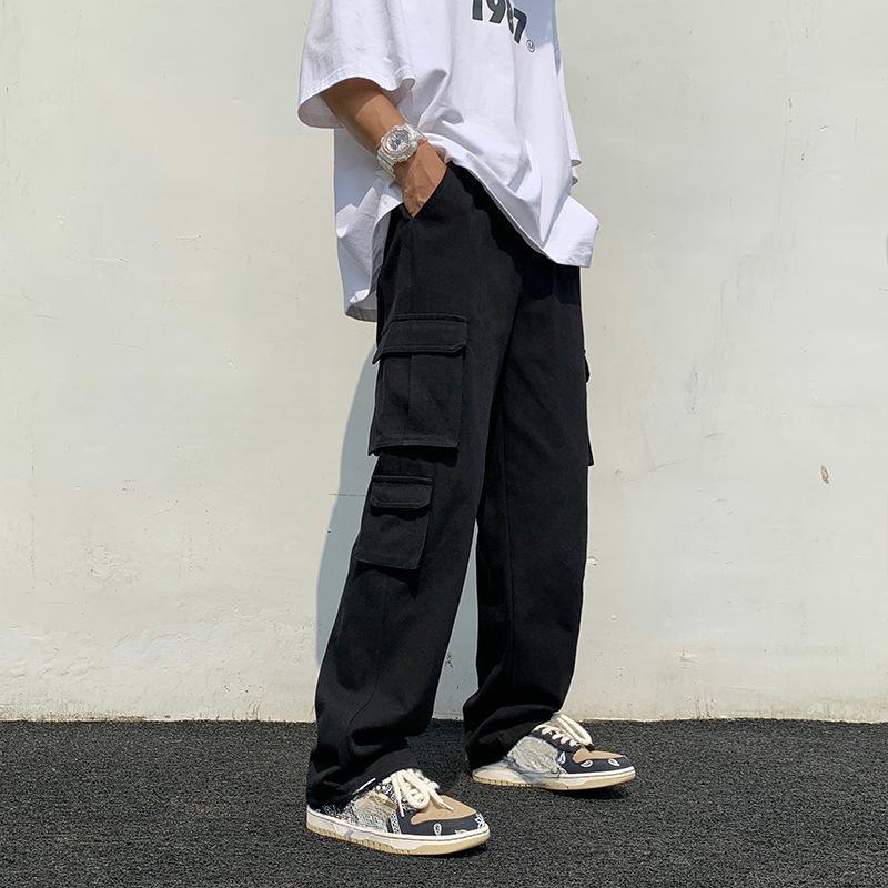 2024 Fashion Multi-pocket Men's Trend Straight Casual Trousers Outdoor Sports Trousers