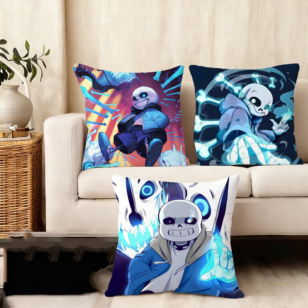 UUndertale Game Cushion Cover Plush Fabric Soft DoubleSided Printed Sofa Warm Winter Home Child Gift Pillow Case