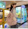 Korean Style Harajuku Backpack for Girls - Large Capacity, Solid Color, Perfect for High School & Junior Students.