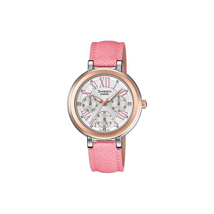 CASIO Women s SHEEN Pink Watch SHE-3034BGL-7A SHE-3034BGL-7A Dark Pink Strap