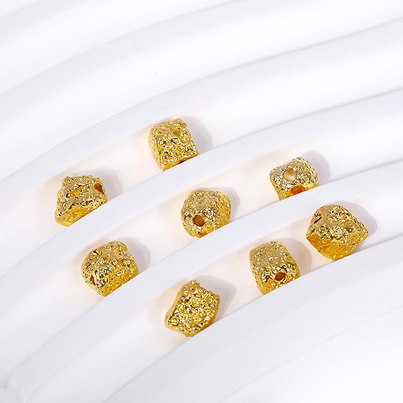 7X5.5MM Brass Metal Beads 18K Gold Plated Irregular Geometry Spacer Beads Bracelet Beads Jewelry Making Supplies Wholesale