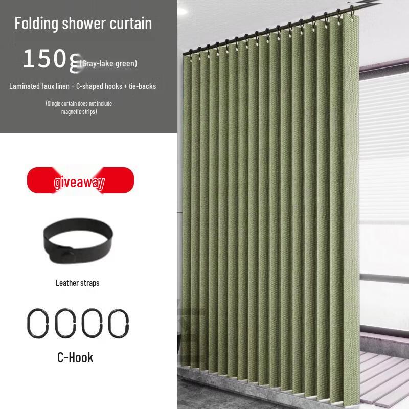 Handun Folding Bathroom Shower Curtain