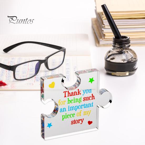 Thank You Home Decoration Puzzle Acrylic Teacher Appreciation Gift Office Desktop Graduation Colorful Letter Jigsaw Ornament Season Thanksgiving