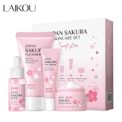 Sakura Skin Care Set 4 Pcs Cleanser, Serum, Cream, Eye Cream