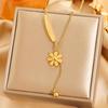 Exquisite 18K Gold-Plated Titanium Steel Necklace - Women's Clavicle Chain Jewelry, Fade-Resistant