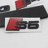 q2 S5 4-Ring logo ABS Black Car Hood Front Grill Emblem Rear Trunk Badge Sticker S5 Sticker q2 Sport Emblem For S5 2010-2019