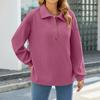 Women's Fashion Casual Versatile Lapel Loose Long Sleeve Pullover Solid Color Long Sleeve Women's Sweatshirt