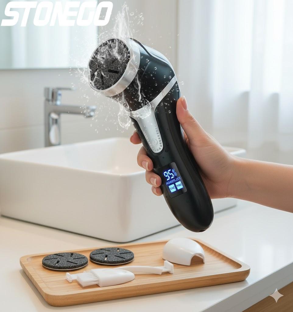 Electric Foot Grinder Dead Skin Remover Callus Removal Tool Waterproof Pedicure Machine for Home Foot Care Easy to Clean