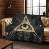 Freimaurerei Das Auge des Dämons Flanelldecke Weiche Warme Decke für Schlafzimmer Wohnzimmer Bett Reise Camping Picknick Geschenk