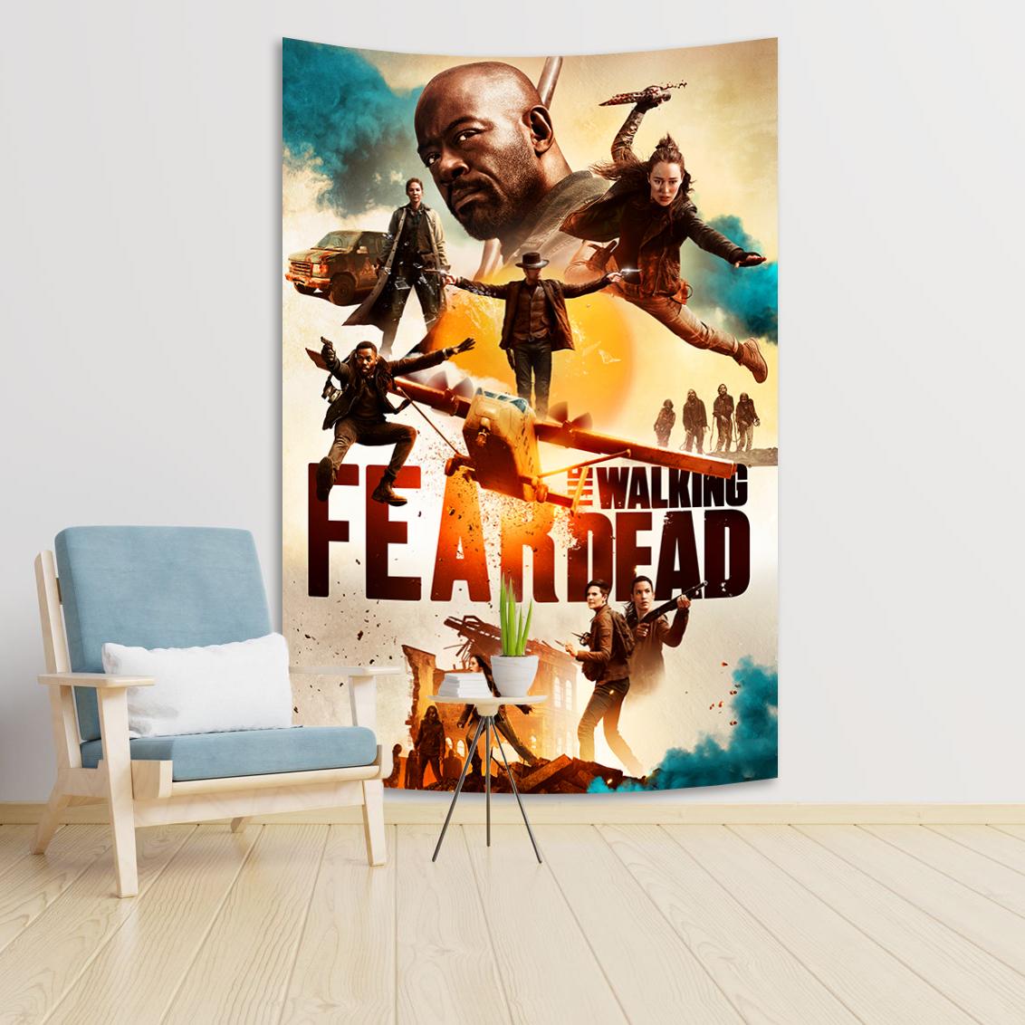 The Walking Dead Daryl Dixon Tapestry Classic Horror Series Wall Mount Psychedelic Bedroom Computer Room Decoration 100X70CM